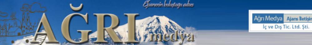 Ağrı Medya header banner graphic showing Mount Ararat, the Ağrı Medya logo text, and company information on a blue gradient background